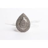 Diamond Set Pear Shaped Cluster Ring, set with round brilliant and baguette cut diamonds, 3.15ct