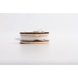 Bvlgari B.Zero1 Ceramic Ring, 18ct rose gold and ceramic, size O / 55, RRP £1400 reference 347016