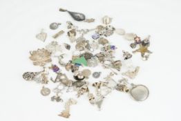 GROUP OF APPROX 70+ GEM SET MIXED STERLING SILVER PENDANTS, approx 70+ sterling silver pendants,