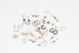 25+ PAIRS OF STERLING SILVER EARRINGS, approx. 27 pairs of sterling silver earrings, approx.