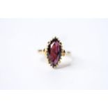 Marquise Cut Amethyst Ring, 18ct yellow gold, size M, 4.4g.