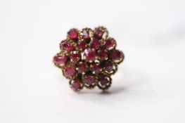 Ruby Tier Cluster Ring, size P, 5.6g.