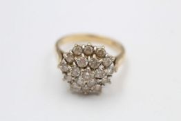 9ct gold gemstone cluster dress ring (5.2g)