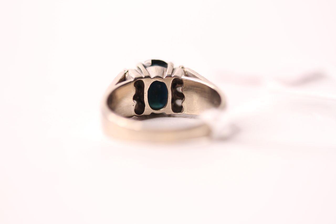 Sapphire & Diamond Ring, 18ct white gold, size Q, 7.9g. - Image 4 of 4