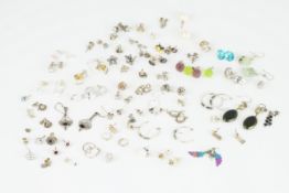 50+ PAIRS OF STERLING SILVER EARRINGS, approx. 50 pairs of sterling silver earrings, approx.