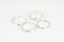 GROUP OF 4 SILVER BANGLES, sterling silver and silver bangles, gross weight 72.16g. (2)