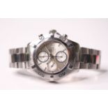 TAG HEUER AQUARACER CHRONOGRAPH AUTOMATIC, circular silver dial with baton hour markers, three