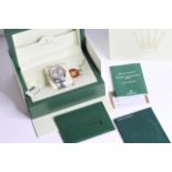 2013 ROLEX DATEJUST DECORATED ARABIC DIAL FULL SET REFERENCE 116200, circular silvered dial with