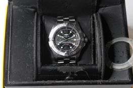 BREITLING SCUPEROCEAN STEELFISH REFERENCE A17390 BOX AND PAPERS 2008, circular black dial with