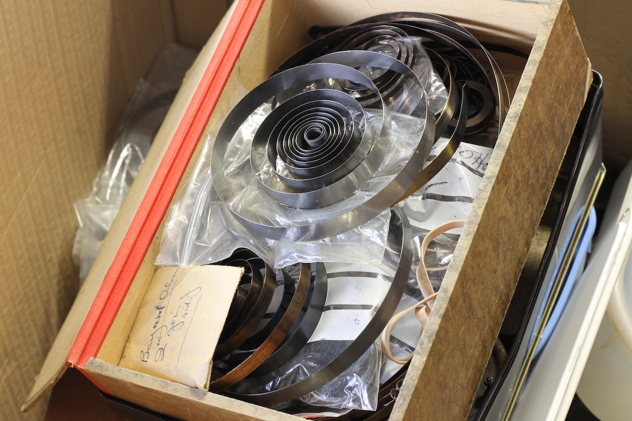 * TO BE SOLD WITHOUT RESERVE* Large box of misc clock parts including; hands, movements, springs - Image 4 of 6