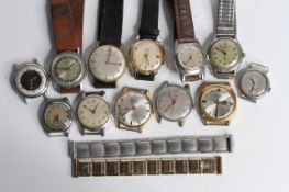 *TO BE SOLD WITHOUT RESERVE* A BAG OF 12 VINTAGE WATCHES INCLUDING; SMITHS, ORIS, AVIA AND ATLANTIC,