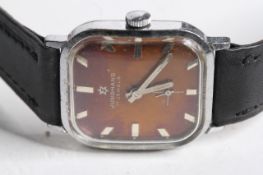 *TO BE SOLD WITHOUT RESERVE* VINTAGE JUNGHANS WITH TROPIC DIAL, cushion shaped dial with baton