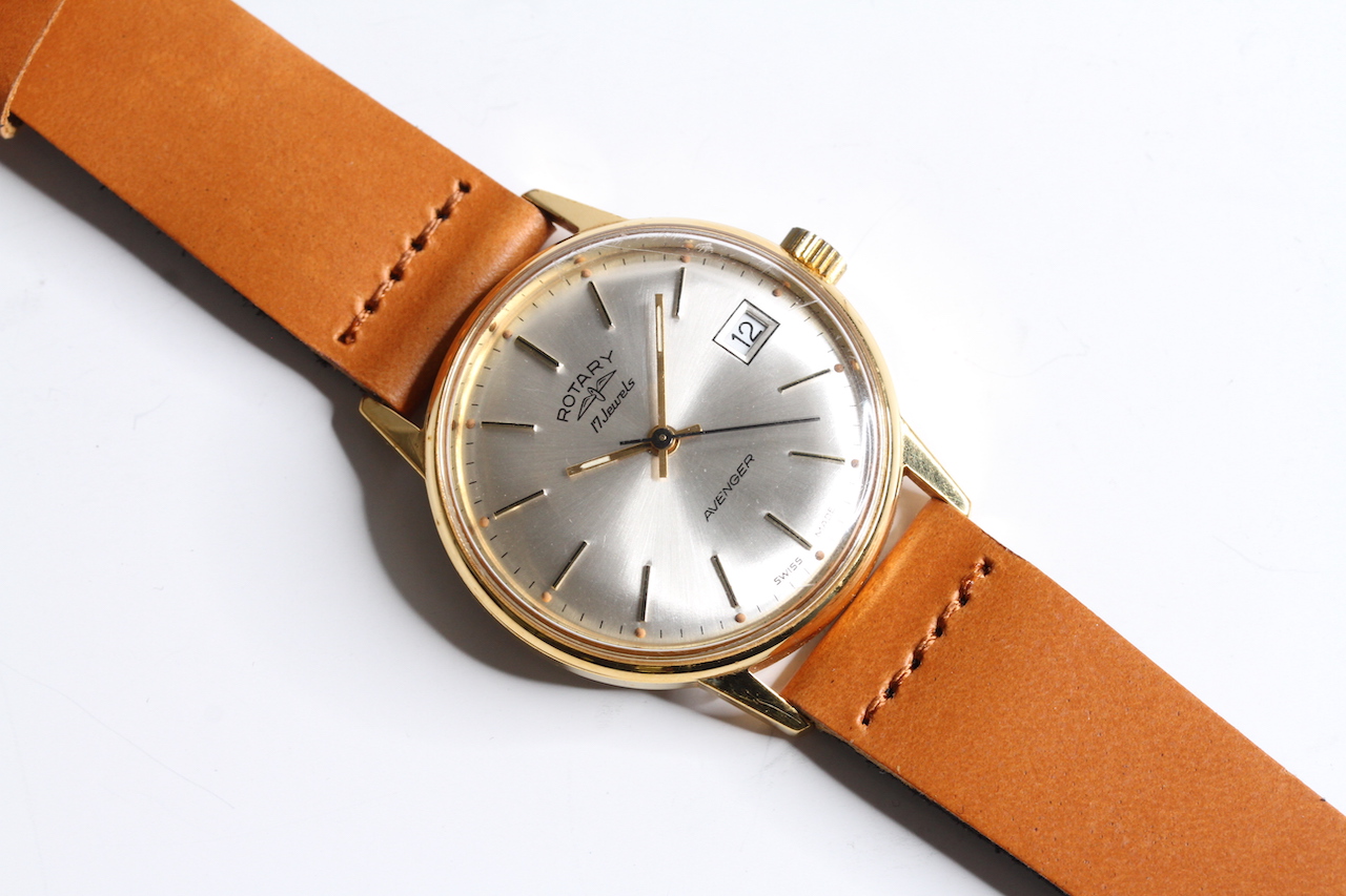 *TO BE SOLD WITHOUT RESERVE* GENTLEMAN'S VINTAGE ROTARY AVENGER DATE, REF. 2850 34MM GOLD PLATED