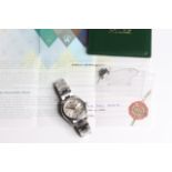 ROLEX DIAMOND DIAL DATEJUST WRISTWATCH REF 178274 W/PAPERS, circular silver dial with diamond hour