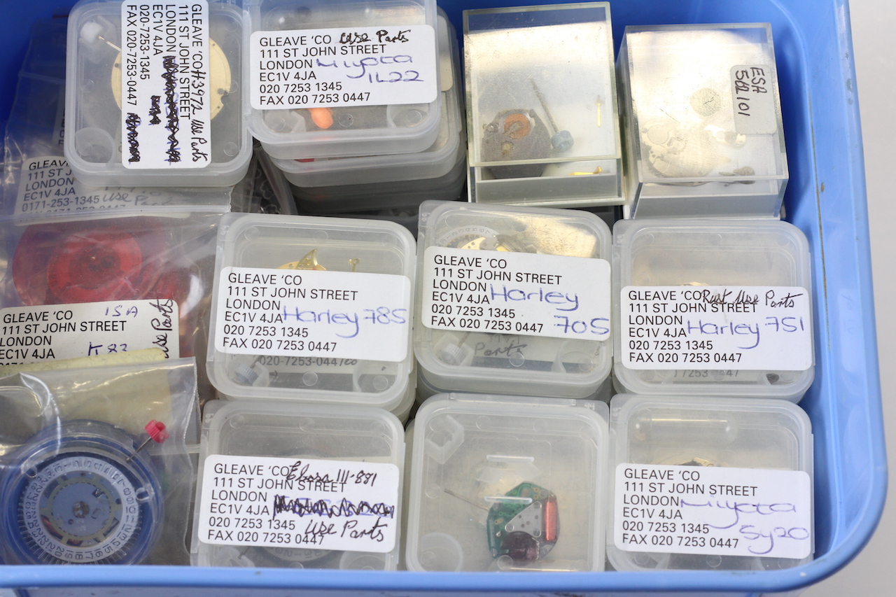 * TO BE SOLD WITHOUT RESERVE* 4x tubs of watch parts, movements and misc, most boxed / bagged and - Image 10 of 12