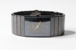 RADO DIASTAR CERAMIC QUARTZ REFERENCE 193.0854.3, rectangular black digital display with analogue