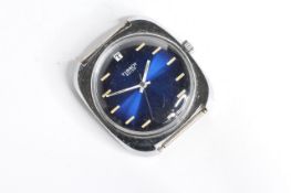 *TO BE SOLD WITHOUT RESERVE* VINTAGE TISSOT, blue dial, horizontal patina lume markers, 36mm