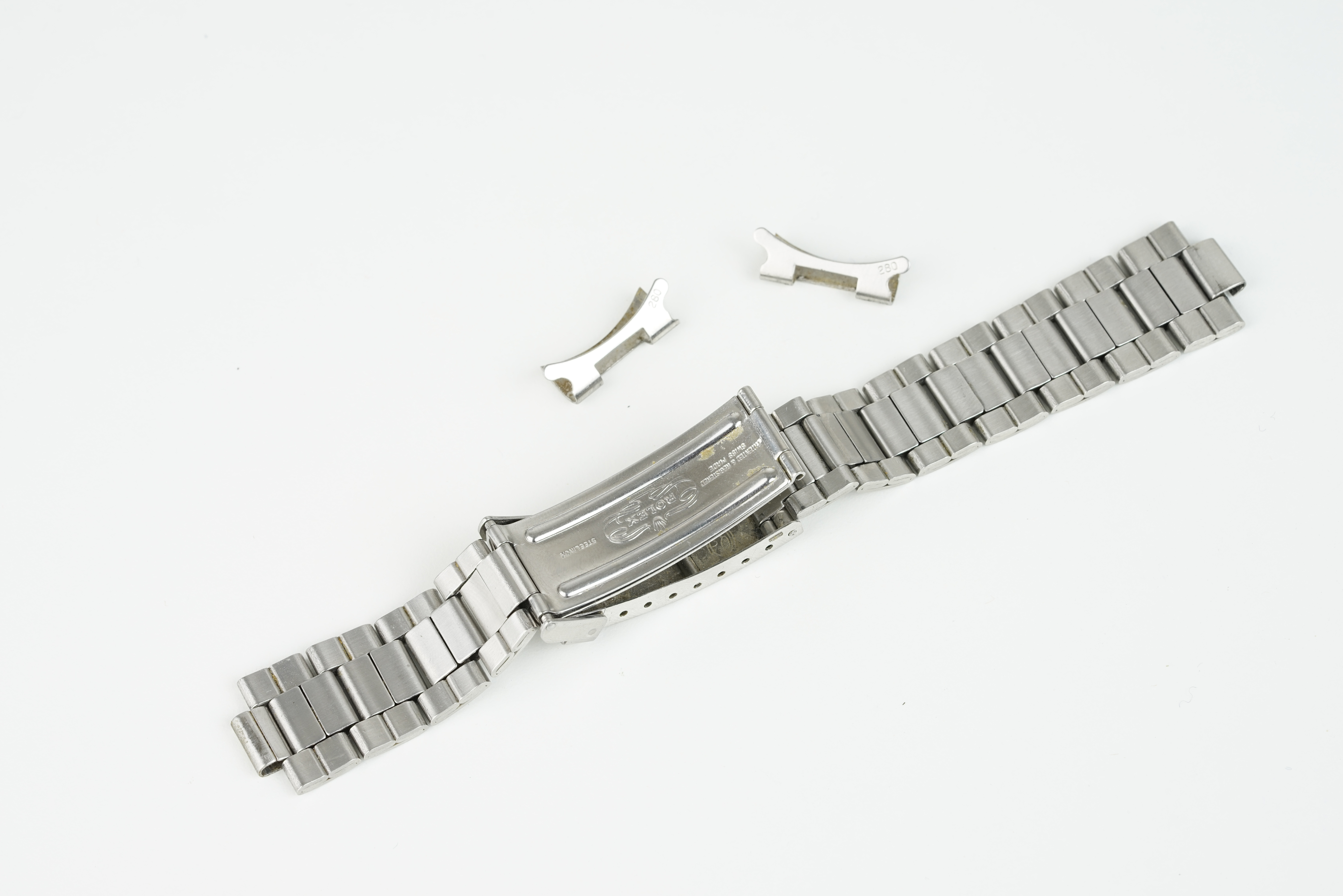 ROLEX FOLDED LINK 93150 BRACELETS W/ 280 END LINKS, rolex folded link bracelet, with 280 end link, - Image 2 of 2