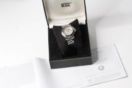 LADIES MONTBLANC MOP DIAL QUARTZ WATCH BOX AND PAPERS 2008, circular mother of pearl dial with