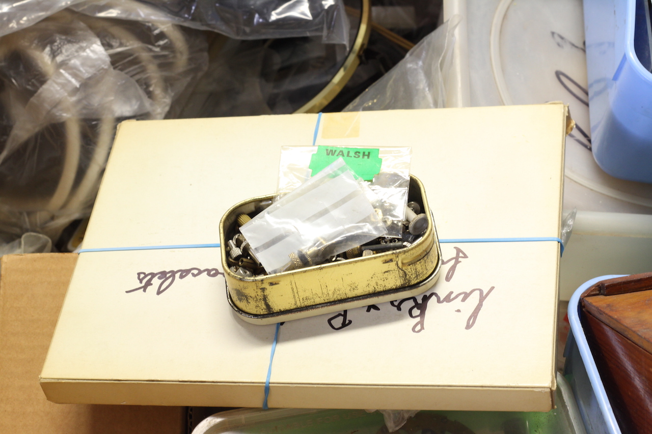 * TO BE SOLD WITHOUT RESERVE* Large box of misc clock parts including; hands, movements, springs - Image 6 of 6