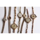* TO BE SOLD WITHOUT RESERVE* A collection of 7 9ct watches with 9ct bracelets, 105.2g gross