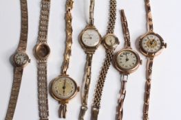 * TO BE SOLD WITHOUT RESERVE* A collection of 7 9ct watches with 9ct bracelets, 105.2g gross