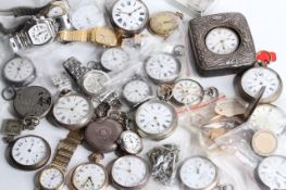 * TO BE SOLD WITHOUT RESERVE* A LARGE JOB LOT OF SILVER AND STEEL CASED POCKETWATCHES, SOME PARTS,