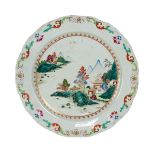 A CHINESE FAMILLE ROSE EXPORT PLATE