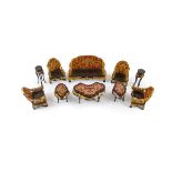 SET OF CHINESE DOLL HOUSE LIVING ROOM SEATING