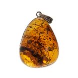 AMBER SILVER PENDANT