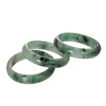 SET OF THREE JADE BANGLES