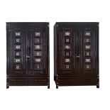 PAIR OF LARGE KOREAN MOTHER OF PEARL CABINETS