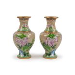 PAIR OF CHINESE CLOISONNE VASES