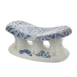 CHINESE BLUE AND WHITE PORCELAIN PILLOW