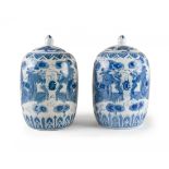 PAIR OF BLUE AND WHITE DRAGON JARS