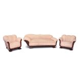SET OF THREE SOFA AND ARMCHAIRS