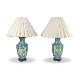 PAIR OF CHINESE CLOISONNE LAMPS