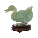 CARVED JADE FIGURE OF DUCK