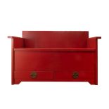 RED LACQUER BED STOOD/ CHAIR