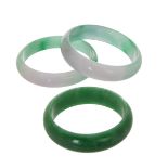 SET OF THREE JADE BANGLES