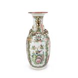 CHINESE ROSE MANDARIN CANTON VASE