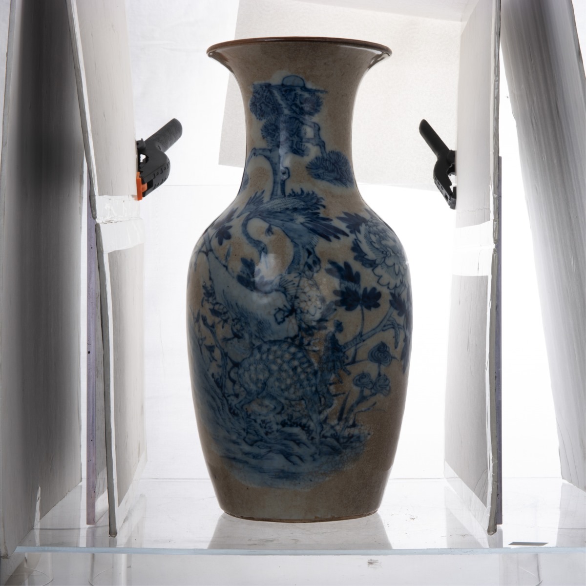 BLUE AND WHITE LONGEVITY VASE - Image 2 of 11