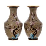 PAIR OF CHINESE CLOISONNE VASES