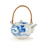 BLUE AND WHITE TEA POT