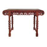 CHINESE HARDWOOD SCROLLING DRAGON TABLE