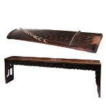 ANTIQUE "GUZHENG" WITH WOOD STAND/ LOW TABLE