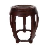 BURL WOOD TOP CHINESE STOOL