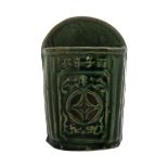 GREEN GLAZED EARTHENWARE WALL POCKET