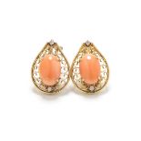 ANGEL SKIN CORAL DIAMOND EARRINGS