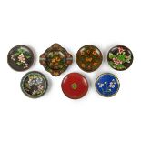 SET OF SEVEN CHINESE CLOISONNE DISHES